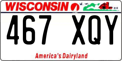 WI license plate 467XQY