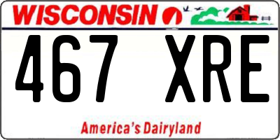 WI license plate 467XRE