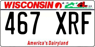 WI license plate 467XRF