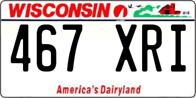 WI license plate 467XRI