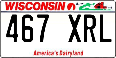 WI license plate 467XRL