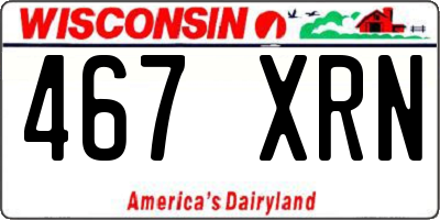 WI license plate 467XRN