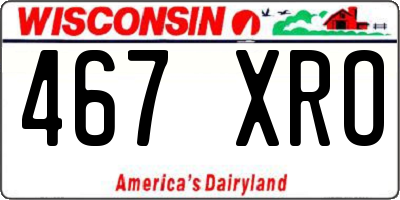 WI license plate 467XRO
