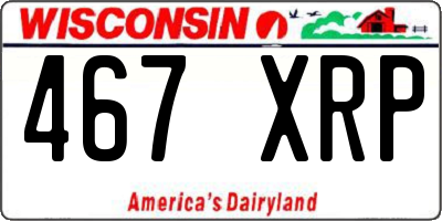 WI license plate 467XRP