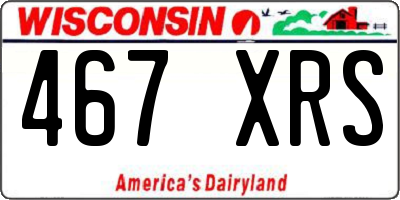WI license plate 467XRS
