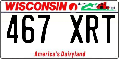 WI license plate 467XRT