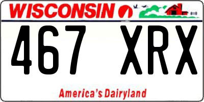 WI license plate 467XRX