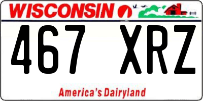 WI license plate 467XRZ
