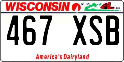 WI license plate 467XSB