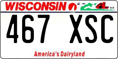 WI license plate 467XSC