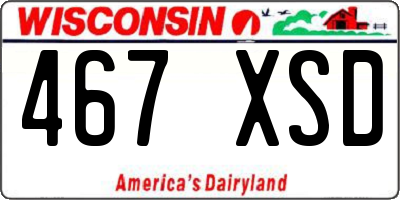 WI license plate 467XSD