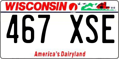 WI license plate 467XSE