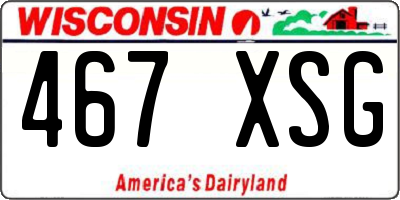 WI license plate 467XSG