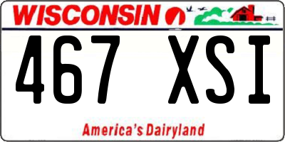 WI license plate 467XSI