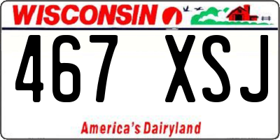 WI license plate 467XSJ