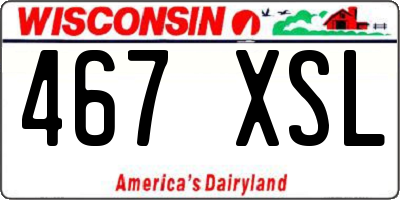 WI license plate 467XSL