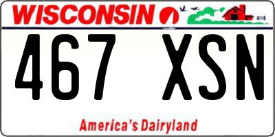 WI license plate 467XSN
