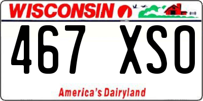 WI license plate 467XSO