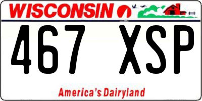 WI license plate 467XSP