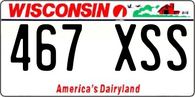 WI license plate 467XSS