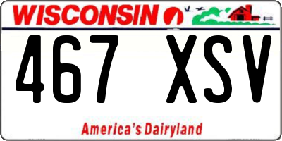 WI license plate 467XSV