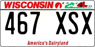 WI license plate 467XSX
