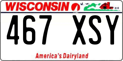 WI license plate 467XSY