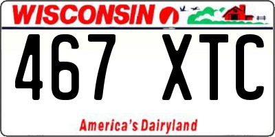 WI license plate 467XTC