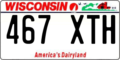 WI license plate 467XTH