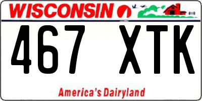WI license plate 467XTK