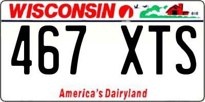 WI license plate 467XTS