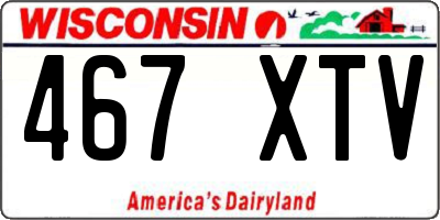 WI license plate 467XTV