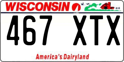 WI license plate 467XTX