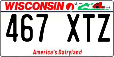 WI license plate 467XTZ