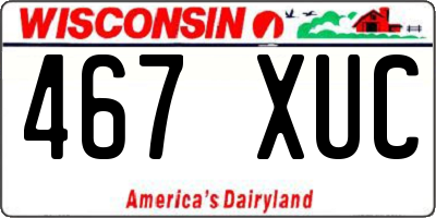 WI license plate 467XUC