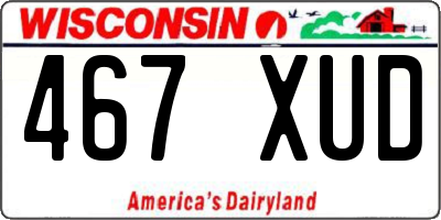 WI license plate 467XUD