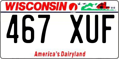 WI license plate 467XUF