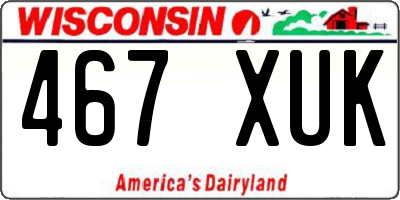 WI license plate 467XUK