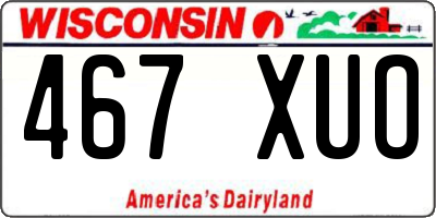 WI license plate 467XUO