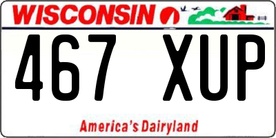 WI license plate 467XUP