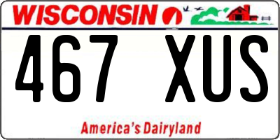 WI license plate 467XUS