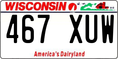 WI license plate 467XUW