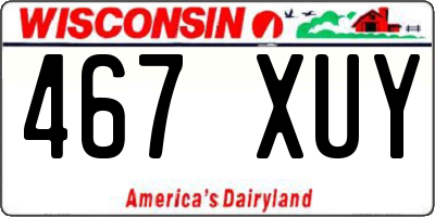 WI license plate 467XUY