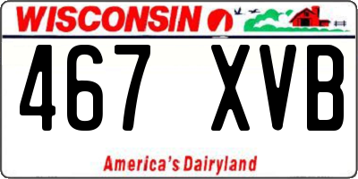 WI license plate 467XVB