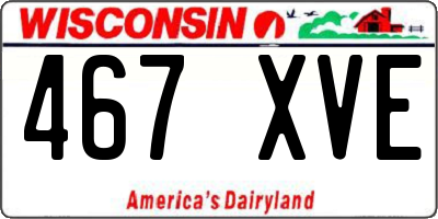 WI license plate 467XVE