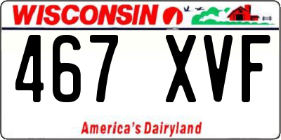 WI license plate 467XVF