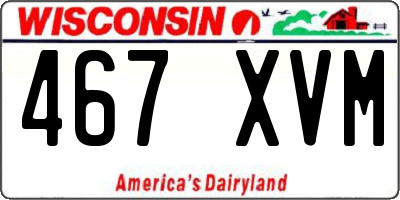 WI license plate 467XVM