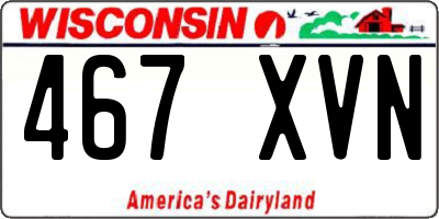 WI license plate 467XVN