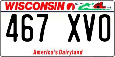 WI license plate 467XVO