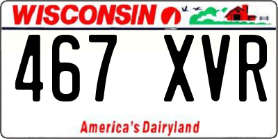 WI license plate 467XVR